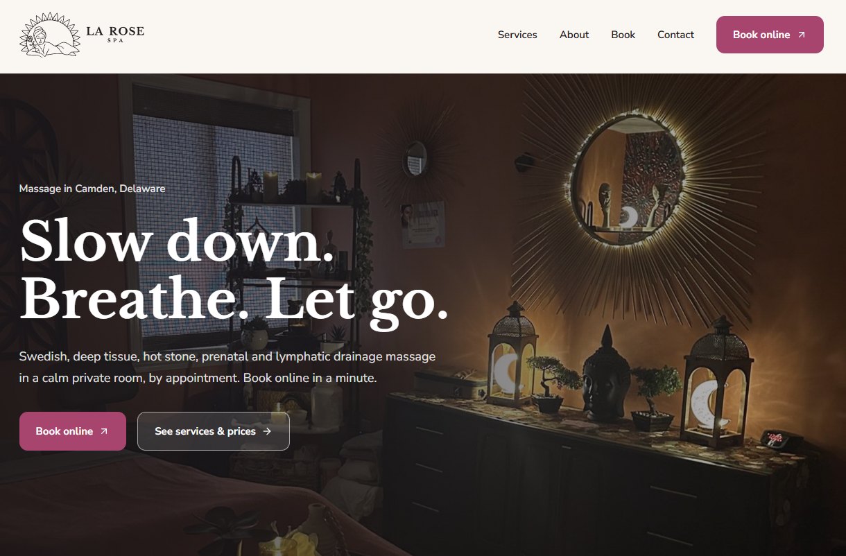 La Rose website homepage